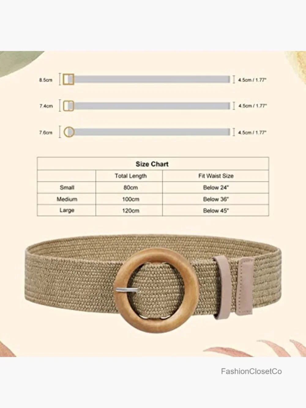 Straw Woven Elastic Stretch Waist Belt for Women Fashion Dress, Boho Braided
